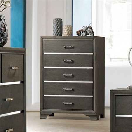 Deluxdesigns 5 Drawer Chest - Grey, 47.5 x 16 x 33.5 in. DE2434539